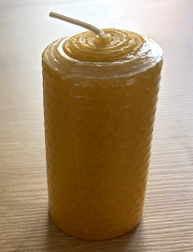 Stumpenkerze gelb rund - 10, aus