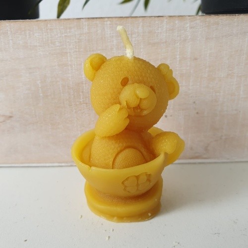Bienenwachskerze teddybär - bienenwachskerze,