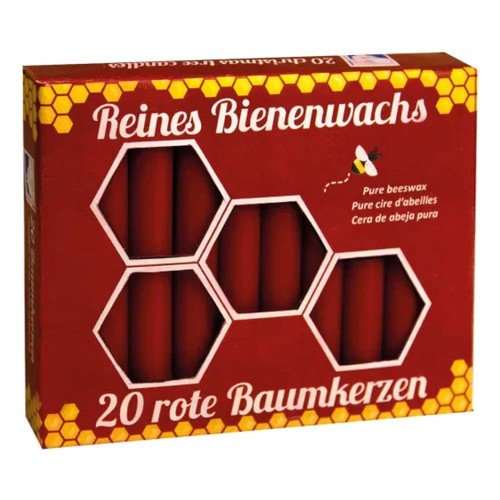 Bienenwachs baumkerze rot 20 - baumkerze,